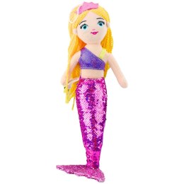 LEAN Toys Pluszowa Syrenka Przytulanka Ogon W Cekiny Fioletowa 48cm