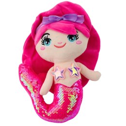 LEAN Toys Pluszowa Syrenka Przytulanka Ogon W Cekiny Intensywny Róż 28cm