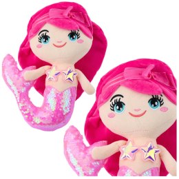 LEAN Toys Pluszowa Syrenka Przytulanka Ogon W Cekiny Jasnoróżowa 28cm