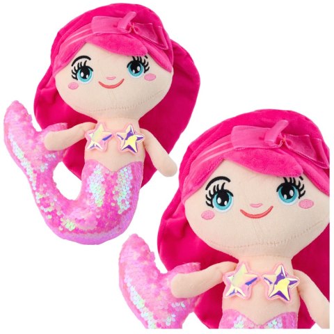 LEAN Toys Pluszowa Syrenka Przytulanka Ogon W Cekiny Jasnoróżowa 28cm
