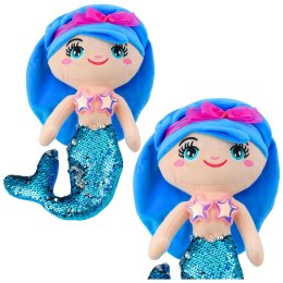 LEAN Toys Pluszowa Syrenka Przytulanka Ogon W Cekiny Niebieska 30cm
