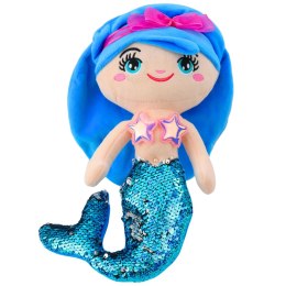 LEAN Toys Pluszowa Syrenka Przytulanka Ogon W Cekiny Niebieska 30cm