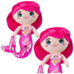 LEAN Toys Pluszowa Syrenka Przytulanka Ogon W Cekiny Różowa 30cm