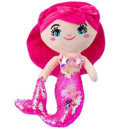 LEAN Toys Pluszowa Syrenka Przytulanka Ogon W Cekiny Różowa 30cm