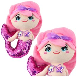 LEAN Toys Pluszowa Syrenka Przytulanka Ogon W Cekiny Różowo-Fioletowa 28cm