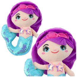 LEAN Toys Pluszowa Syrenka Przytulanka Ogon W Cekiny Turkusowa 28cm