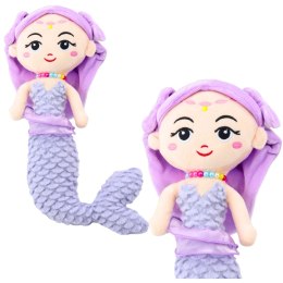 LEAN Toys Pluszowa Syrenka z Koralami Przytulanka Fioletowa 32cm