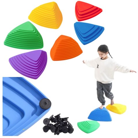 LEAN Toys Ścieżka Edukacyjna Sensoryczna Kamienie Równoważne Kolorowe 6szt LEAN Toys Ścieżka Edukacyjna Sensoryczna Kamienie Równoważne Kolorowe 6szt