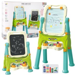 LEAN Toys Tablica Edukacyjna Dwustronna Na Stelaże Akcesoria Zielona 3w1