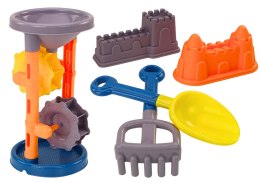 LEAN Toys Zestaw Do Piasku Młynek Łopatka Grabki Foremki Pomarańczowy