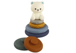 LEAN Toys Zestaw Edukacyjny Dla Malucha Miękkie Klocki Piramidka Miś