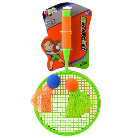 LEAN Toys Zestaw Rakiety Do Badmintona 2 Rakietki 2 Duże Lotki Z Piłką LEAN Toys Zestaw Rakiety Do Badmintona 2 Rakietki 2 Duże Lotki Z Piłką