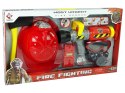 LEAN Toys Zestaw Straż Pożarna Gaśnica Na Wodę Maska Kask Czerwony