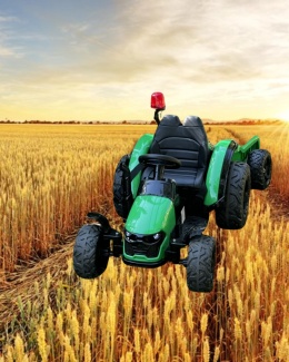 LEAN CARS Traktor na akumulator z Przyczepą HZB-200 Zielony