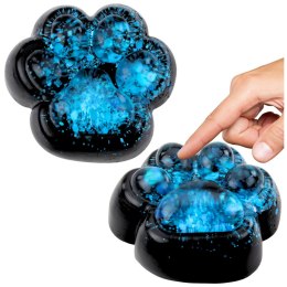 LEAN TOYS Gniotek Kocia Łapka Antystresowa Sensoryczna Squishy Czarna Niebieski Brokat