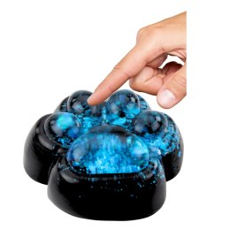 LEAN TOYS Gniotek Kocia Łapka Antystresowa Sensoryczna Squishy Czarna Niebieski Brokat