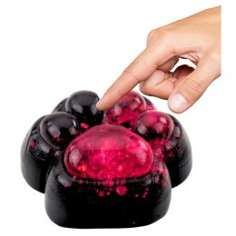 LEAN TOYS Gniotek Kocia Łapka Antystresowa Sensoryczna Squishy Czarna Różowy Brokat