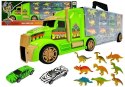 LEAN Toys Ciężarówka Transporter Sorter Walizka z Dinozaurami Zielona
