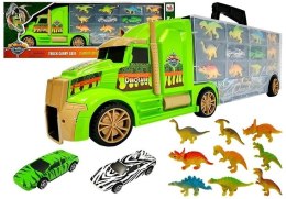 LEAN Toys Ciężarówka Transporter Sorter Walizka z Dinozaurami Zielona