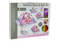 LEAN Toys Duża Mata Basen Edukacyjna dla Niemowląt 5w1 z Pałąkami Hipopotam Piłeczki