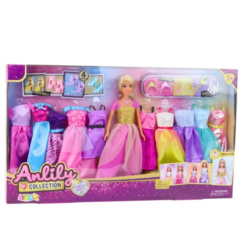 LEAN Toys Duży Zestaw Modowy Kolekcja Anlily Lalka Sukienki Akcesoria 24el. LEAN Toys Duży Zestaw Modowy Kolekcja Anlily Lalka Sukienki Akcesoria 24el.