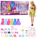LEAN Toys Duży Zestaw Modowy Kolekcja Anlily Lalka Sukienki Akcesoria 65el.