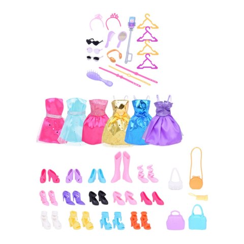 LEAN Toys Duży Zestaw Modowy Kolekcja Anlily Lalka Sukienki Akcesoria 65el. LEAN Toys Duży Zestaw Modowy Kolekcja Anlily Lalka Sukienki Akcesoria 65el.
