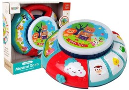 LEAN Toys Interaktywny Bębenek dla Niemowlaka Efekty Świetlne Piosenki Pianinko 21cm