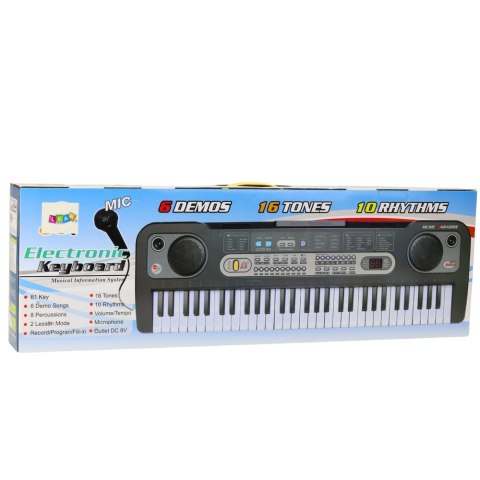 LEAN Toys Keyboard Elektryczny Mikrofon Stojak Na Nuty Nagrywanie Odtwarzanie LEAN Toys Keyboard Elektryczny Mikrofon Stojak Na Nuty Nagrywanie Odtwarzanie