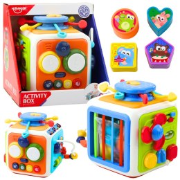 LEAN Toys Kostka Interaktywna Sorter Edukacyjna Sensoryczna Dźwięki Kolorowa