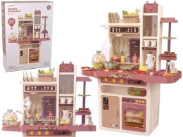 LEAN Toys Kuchnia Dla Dzieci Woda Para Wodna Dźwięk Światła Akcesoria 65 Elementów