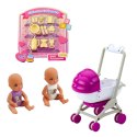 LEAN Toys Lalka Anlily Mama Z Dwójką Dzieci Wózek Akcesoria Dziecięce