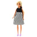LEAN Toys Lalka Anlily W Ciąży Sukienka w Czarno-Białe Paski Niemowlę
