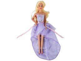 LEAN Toys Lalka Dla Dzieci Długie Blond Włosy Szafa Buty Sukienki Akcesoria Fioletowa