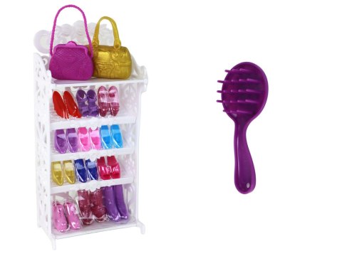 LEAN Toys Lalka Dla Dzieci Długie Blond Włosy Szafa Buty Sukienki Akcesoria Fioletowa LEAN Toys Lalka Dla Dzieci Długie Blond Włosy Szafa Buty Sukienki Akcesoria Fioletowa