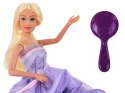 LEAN Toys Lalka Dla Dzieci Długie Blond Włosy Szafa Buty Sukienki Akcesoria Fioletowa