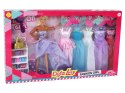 LEAN Toys Lalka Dla Dzieci Długie Blond Włosy Szafa Buty Sukienki Akcesoria Fioletowa