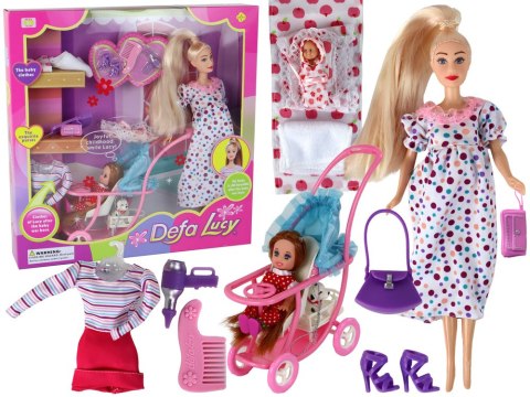 LEAN Toys Lalka Lucy W Ciąży Zestaw Akcesoria XXL LEAN Toys Lalka Lucy W Ciąży Zestaw Akcesoria XXL