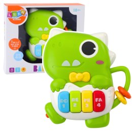 LEAN Toys Mini Pianinko Dla Malucha Dinozaur Zielony Światła Dźwięki