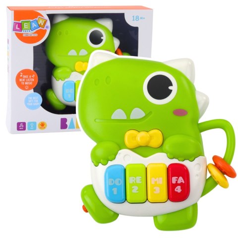 LEAN Toys Mini Pianinko Dla Malucha Dinozaur Zielony Światła Dźwięki