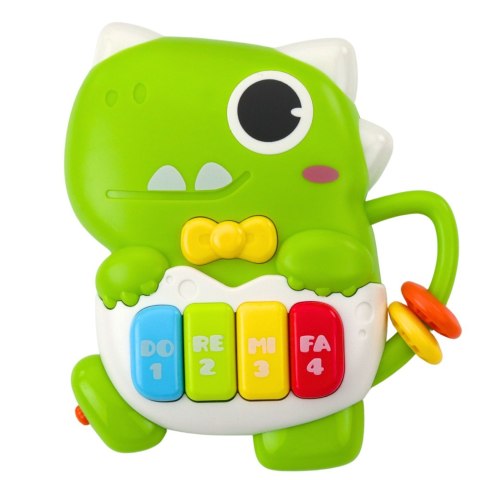 LEAN Toys Mini Pianinko Dla Malucha Dinozaur Zielony Światła Dźwięki LEAN Toys Mini Pianinko Dla Malucha Dinozaur Zielony Światła Dźwięki