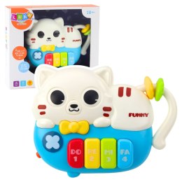 LEAN Toys Mini Pianinko Dla Malucha Kotek Niebieski Światła Dźwięki