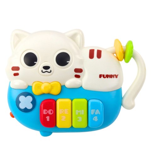 LEAN Toys Mini Pianinko Dla Malucha Kotek Niebieski Światła Dźwięki LEAN Toys Mini Pianinko Dla Malucha Kotek Niebieski Światła Dźwięki