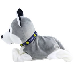 LEAN Toys Pies Pluszowy Na Baterie Interaktywny Husky Porusza Się Wydaje Dźwięki