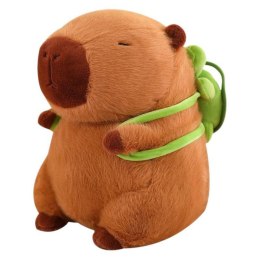 LEAN Toys Pluszowa Maskotka Kapibara Przytulanka Z Zielonym Plecakiem 26cm