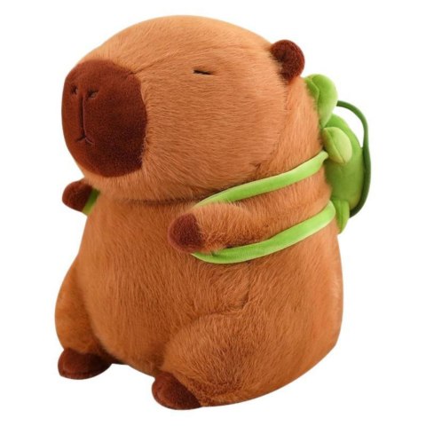 LEAN Toys Pluszowa Maskotka Kapibara Przytulanka Z Zielonym Plecakiem 26cm