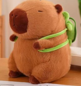 LEAN Toys Pluszowa Maskotka Kapibara Przytulanka Z Zielonym Plecakiem 26cm
