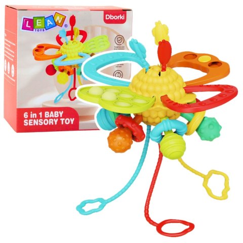 LEAN Toys Zabawka Sensoryczna 6w1 Gryzak Sznurki Do Przeciągania Pop-It Kolorowa LEAN Toys Zabawka Sensoryczna 6w1 Gryzak Sznurki Do Przeciągania Pop-It Kolorowa