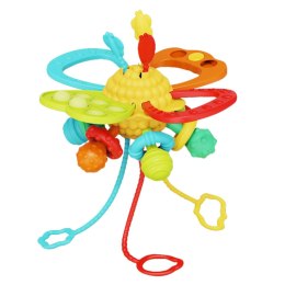 LEAN Toys Zabawka Sensoryczna 6w1 Gryzak Sznurki Do Przeciągania Pop-It Kolorowa