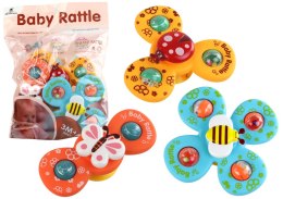 LEAN Toys Zabawka Sensoryczna Spinnery Biedronka Pszczółka Motylek Przyssawki